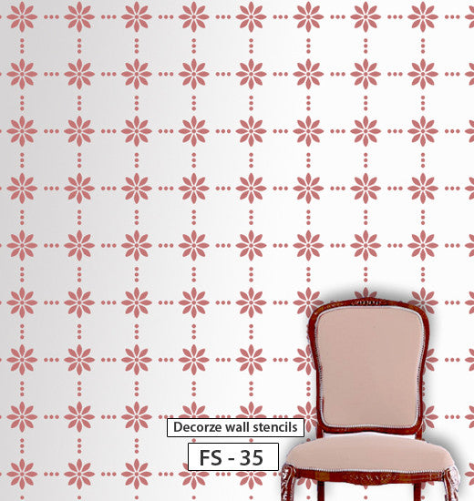 Flower wall  stencil