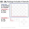 Geometric pattern reusable stencil for wall design, GS-26