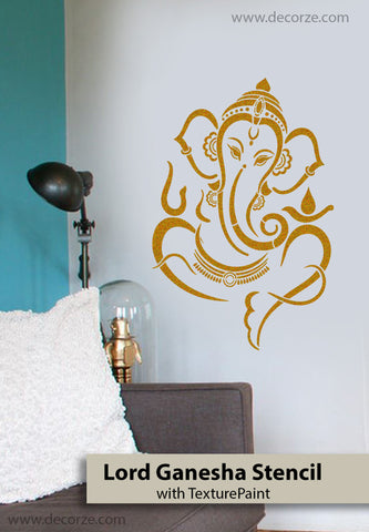 Sri Ganesh Stencil for pooja room