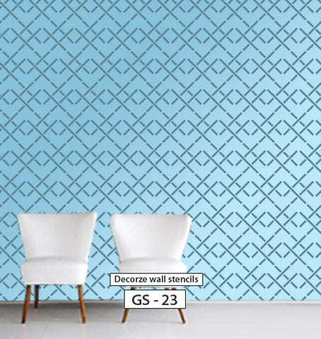 Wall painting stencil design for wall, Geometric stencil, GS-23