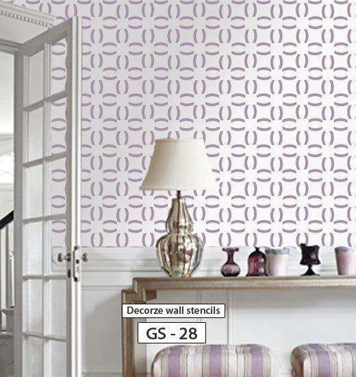 Geometric wall stencil for wall, GS-28