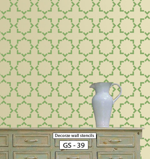 Wall Stencil geometric stencil Pattern GS 39 Reusable Wall painting Stencils