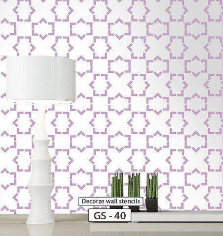 Reusable geometric stencil for wall, GS-40