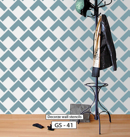 Geometric pattern stencil for wall design, DIY home decor, GS-41