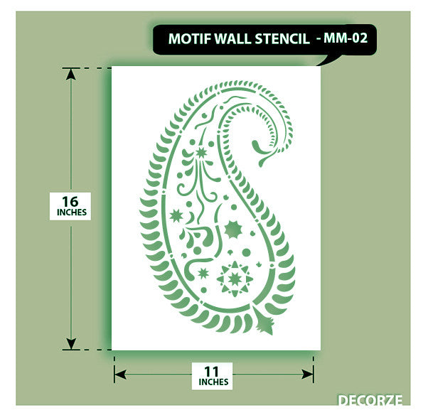 Indian Paisley/Motif Stencil, MM-02 | Reusable Wall painting Stencils
