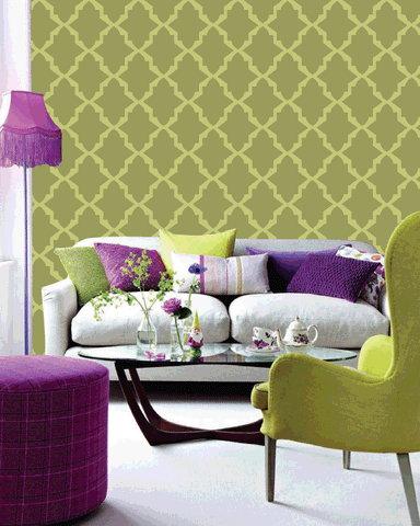 Moroccan stencil for living room wall painting, MS-09