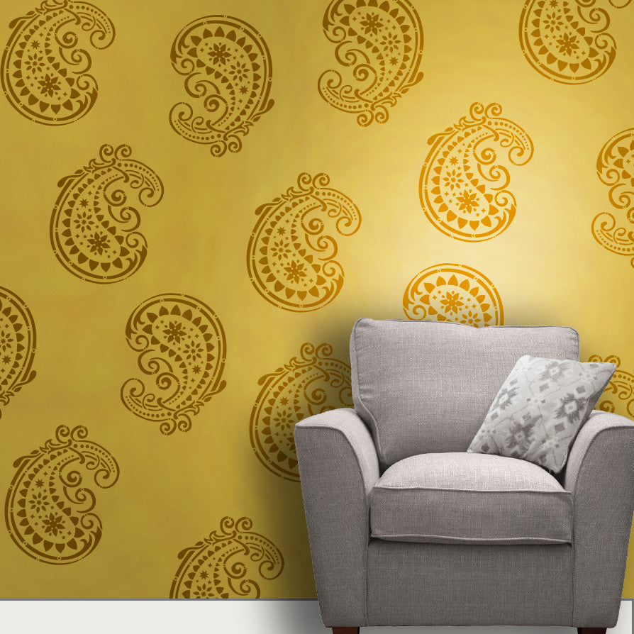 Indian Paisley/Motif Stencil, MWS-07 | Reusable Wall painting Stencils