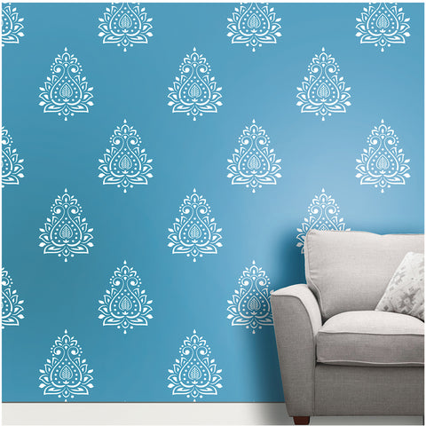 Traditional Old motif Wall Painting Ideas, Motif Wall Painting Ideas. Motif Stencil Designs, MWS-14