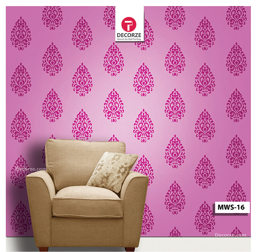 Bedroom paisley motif Design ideas, Paisley, Motif Stencil, MWS-16 ...