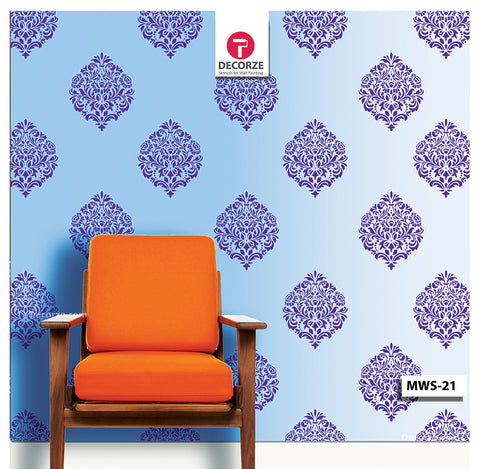 Living room Motif painting ideas, Paisley, Motif Stencil, MWS-16