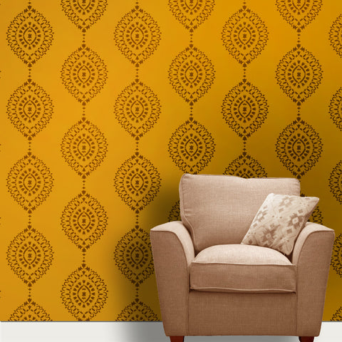 Retro look Motif wall Painting Designs, Reusable Retro Art on Wall, Motif Stencil, MWS-40