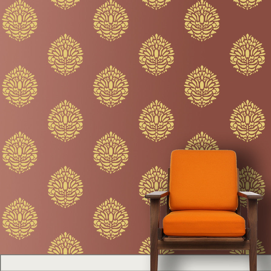Indian Paisley/Motif Stencil, MWS-41 | Reusable Wall painting Stencils