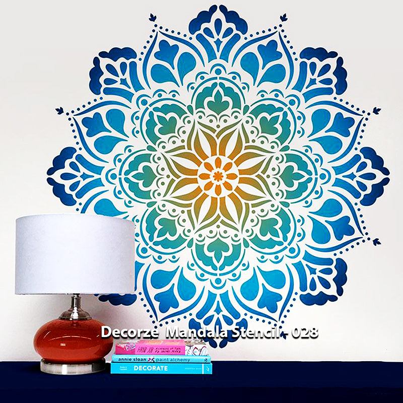 Mandala Art Stencils | Coloured Mandala Pattern | Decorze Mandala Stencils  028