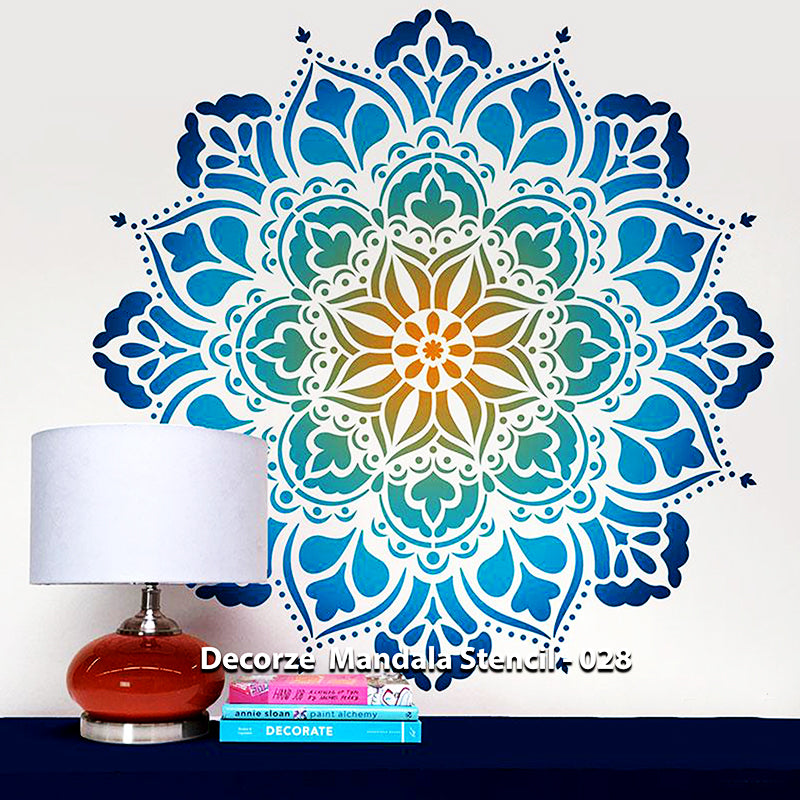 Mandala Art Stencils | Coloured Mandala Pattern | Decorze Mandala Stencils 028