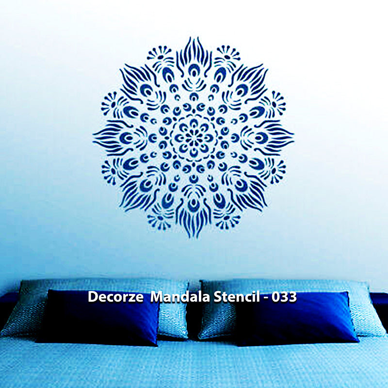 Mandala Art Stencils | peacock mandala art | Decorze Mandala Stencils 033