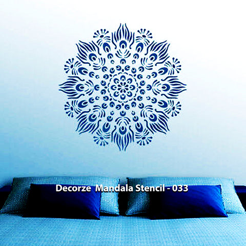 Mandala Art Stencils | peacock mandala art | Decorze Mandala Stencils 033