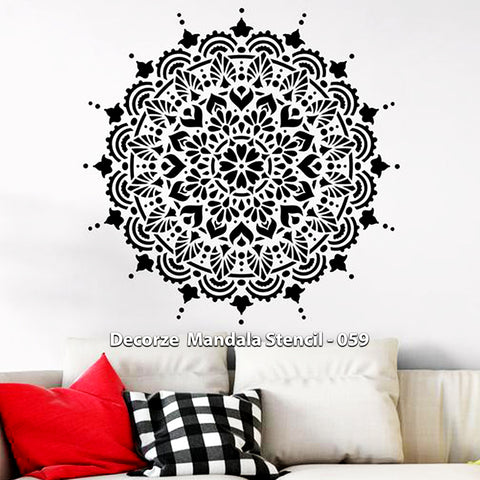 Mandala Art Stencil | Simple Mandala Wall Art | Decorze Mandala Stencil 059