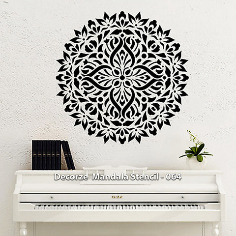 Mandala Art Stencil | Leaf Flower Mandala Art | Decorze Mandala Stencil 064