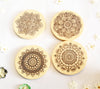 Mandala wooden Coasters set of 4