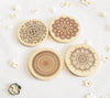 Mandala wooden Coasters set of 4