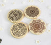 Mandala wooden Coasters set of 4