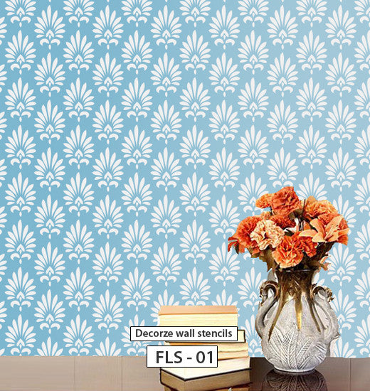 Floral wall stencil design, FLS-01