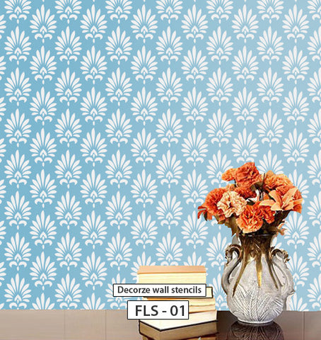 Floral wall stencil design, FLS-01