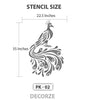 Peacock Stencil Customize Sizes