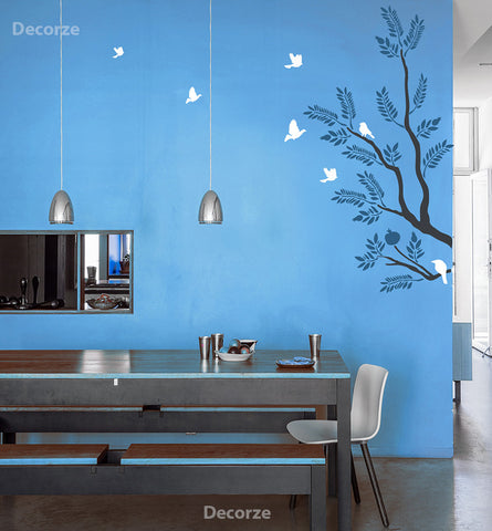 Large Tree wall branch with birds, TS-01