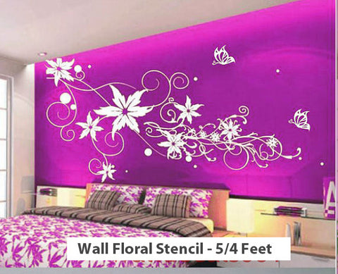 Custom Wall Floral Stencil - 5/4 Feet