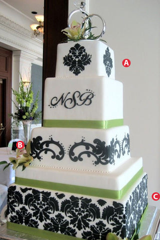 Wedding Cake Decoration Stencil - 06
