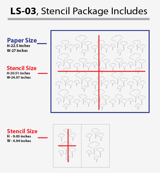 Leaf stencil for wall stencils home depot, LS03 Reusable Wall