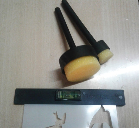 Decorze Tools - Stencil Foam Brushes & Stencil Leveler