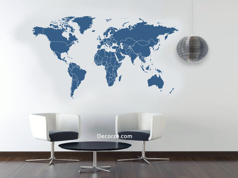 World Map Stencil - Decorze